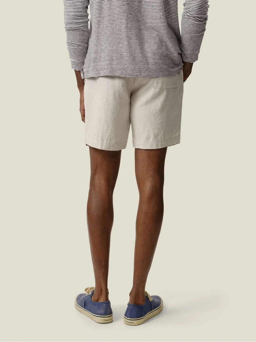 Alex Crane Bo Shorts Bone Men’s Size M 100% Linen Drawstring Shorts